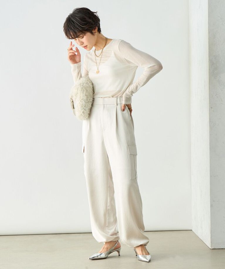 NOLLEY'S sophi「カシミヤシルク混ラメロンT」|Tシャツ・カットソー|