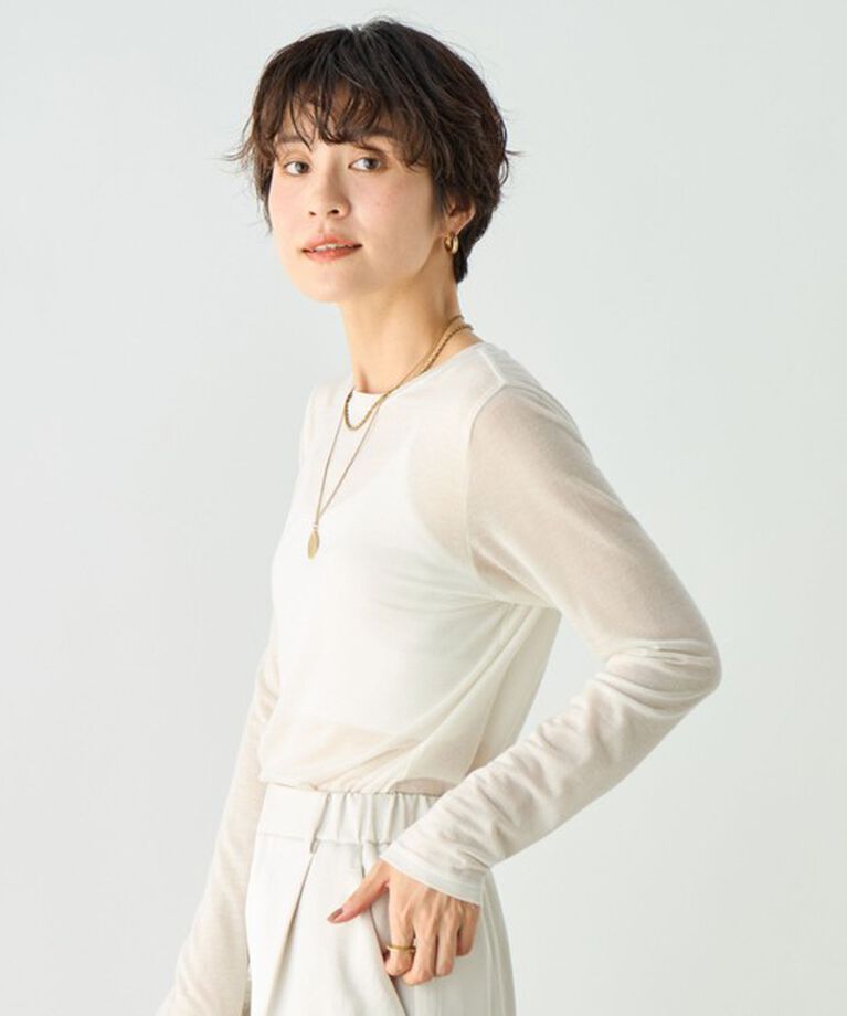 NOLLEY'S sophi「カシミヤシルク混ラメロンT」|Tシャツ・カットソー|