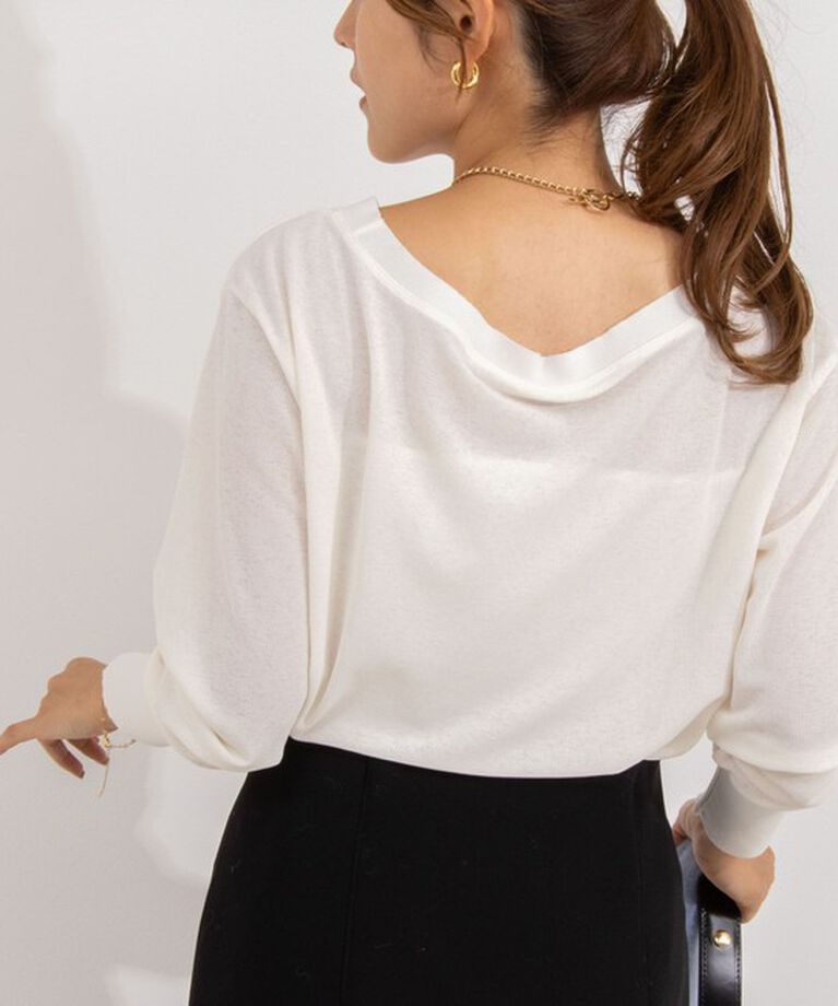 NOLLEY'S sophi「シアーワッフルボートプルオーバーカットソー」|Tシャツ・カットソー|オフホワイト