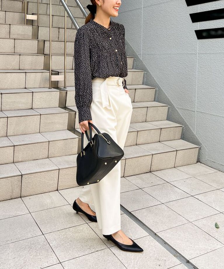 NOLLEY'S「《セットアップ対応》ウォッシャブルゴールドパーツベルト付きワイドパンツ」|その他|
