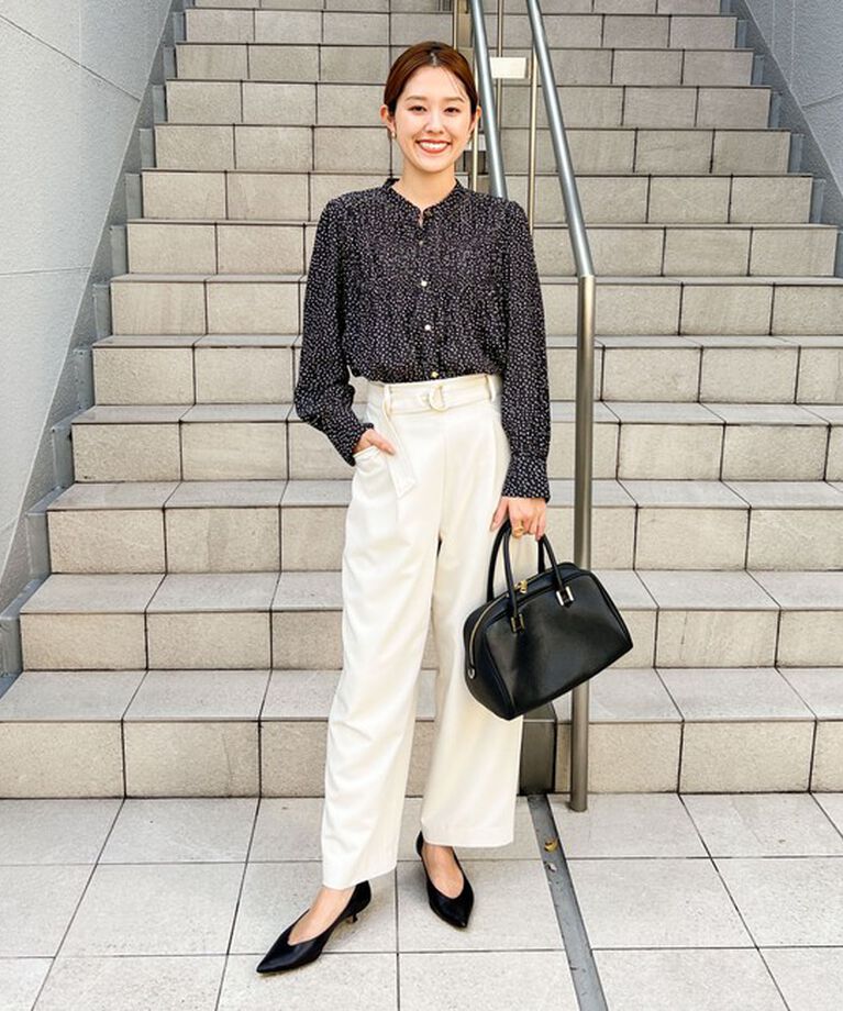 NOLLEY'S「《セットアップ対応》ウォッシャブルゴールドパーツベルト付きワイドパンツ」|その他|