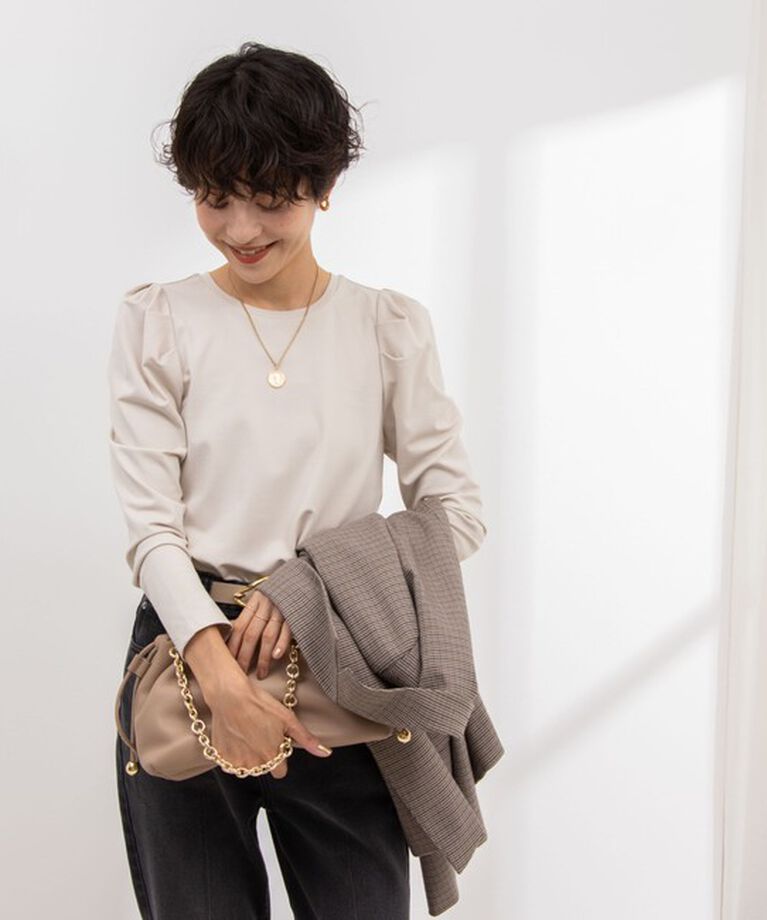 NOLLEY'S「マシュマロポンチ肩タックロンT」|Tシャツ・カットソー|