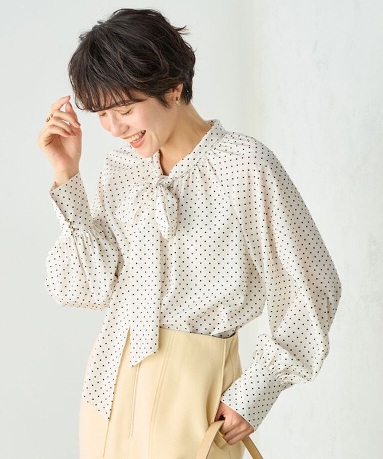 NOLLEY'S sophi「フロッキードットボウタイブラウス」|シャツ・ブラウス|ホワイト系その他2