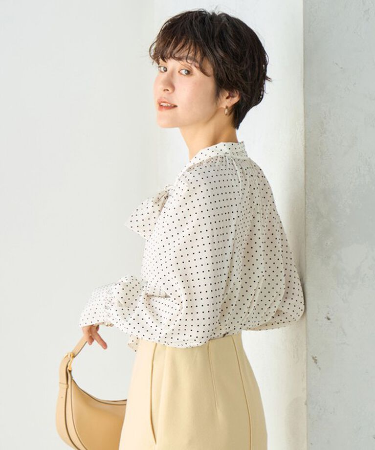 NOLLEY'S sophi「フロッキードットボウタイブラウス」|シャツ・ブラウス|