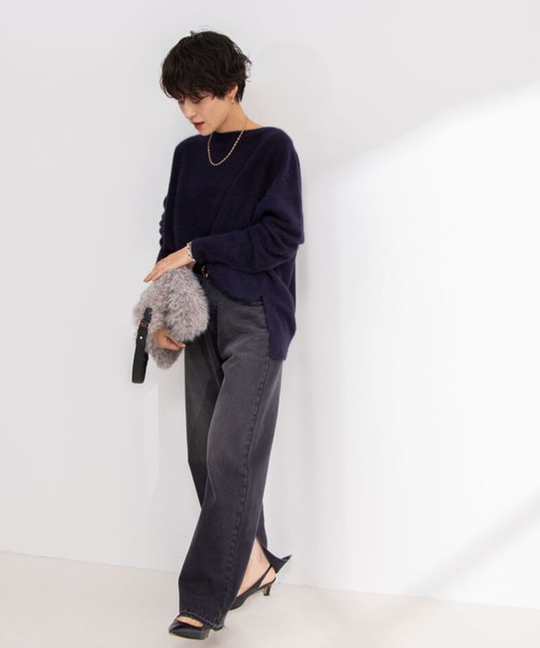 NOLLEY'S「ウォッシャブルヘアリーニットボートネックプルオーバーニット」|ニット・セーター|