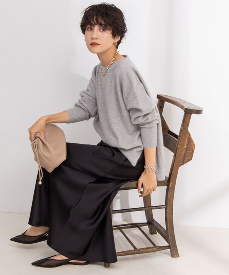NOLLEY'S「ウォッシャブルヘアリーニットボートネックプルオーバーニット」|ニット・セーター|