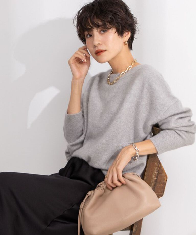 NOLLEY'S「ウォッシャブルヘアリーニットボートネックプルオーバーニット」|ニット・セーター|