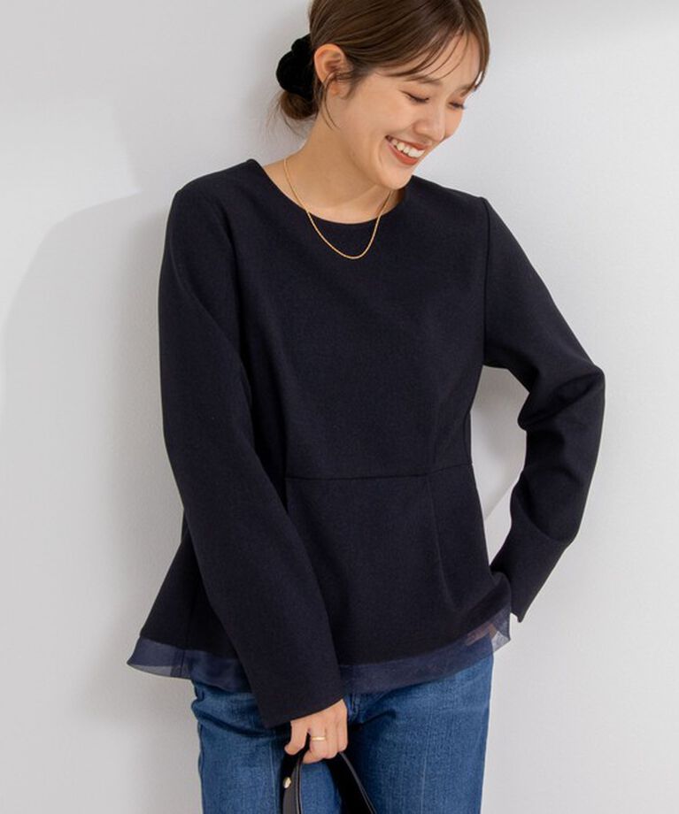 NOLLEY'S「《セットアップ対応》ウォッシャブルウール調ペプラムブラウス」|シャツ・ブラウス|