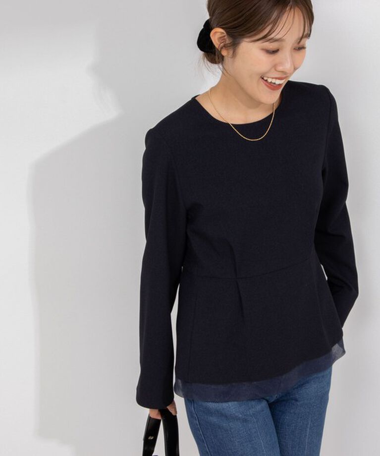 NOLLEY'S「《セットアップ対応》ウォッシャブルウール調ペプラムブラウス」|シャツ・ブラウス|