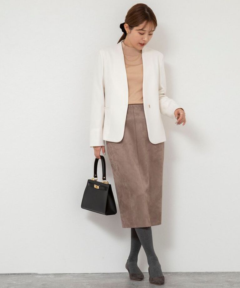 NOLLEY'S sophi「《セットアップ対応》ウォッシャブルウール調サージノーカラージャケット」|ノーカラージャケット|