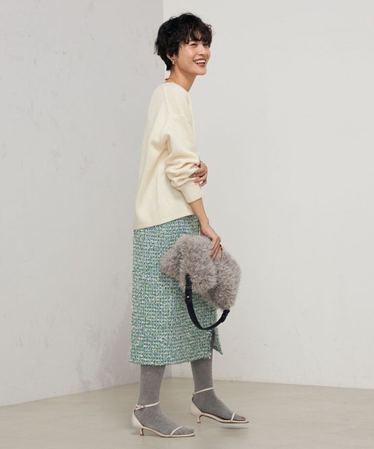 NOLLEY'S「ロゴ刺繍入りVネックプルオーバーニット」|ニット・セーター|