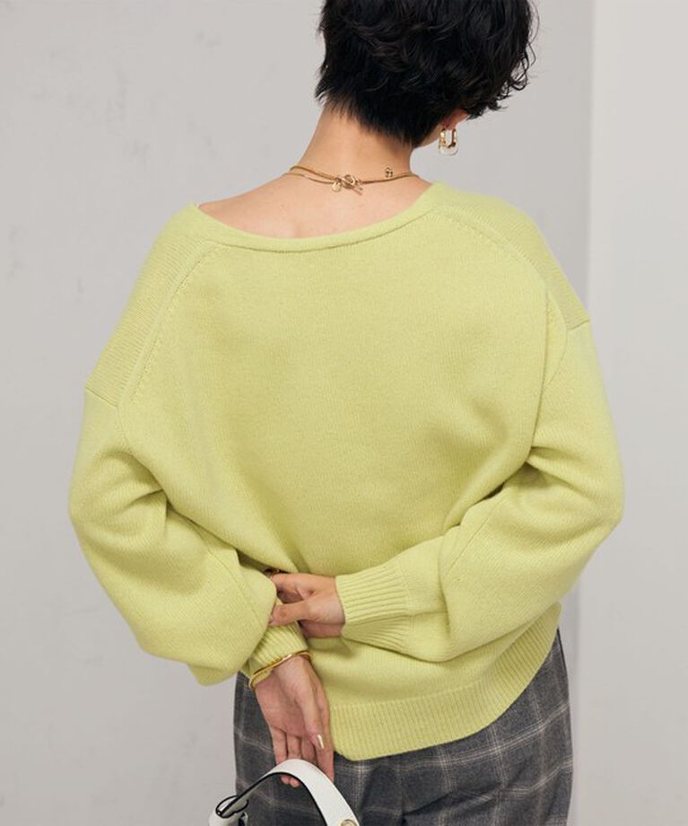 NOLLEY'S「ロゴ刺繍入りVネックプルオーバーニット」|ニット・セーター|