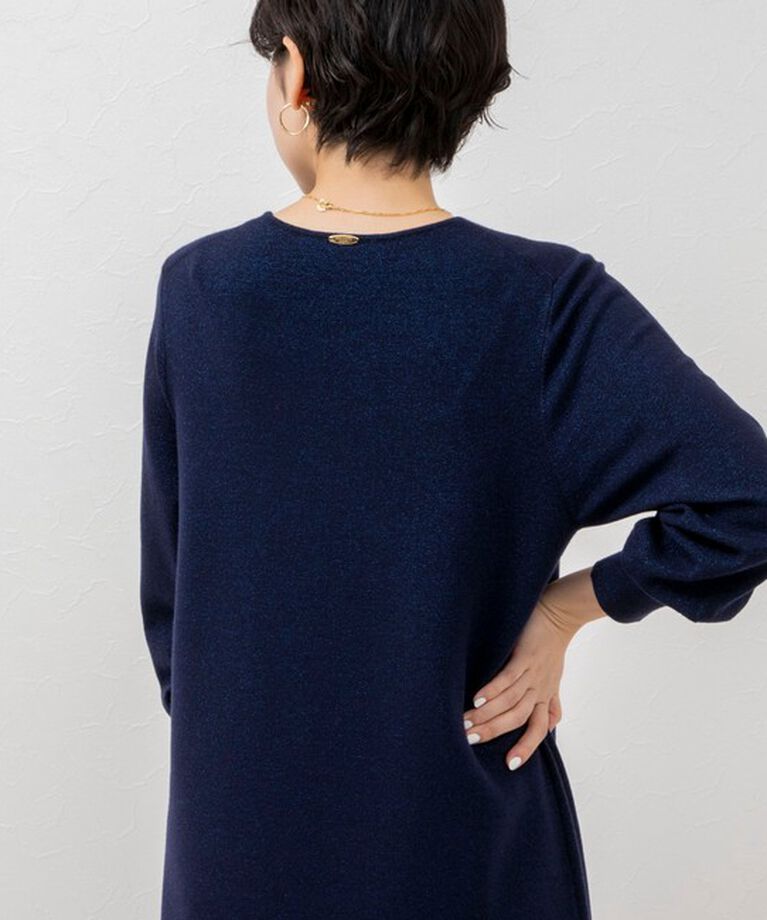 NOLLEY'S sophi「《手洗い可能》ラメ総針Vネックコクーンワンピース」|ワンピース|