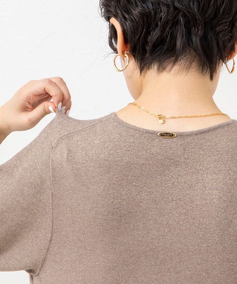 NOLLEY'S sophi「《手洗い可能》ラメ総針Vネックコクーンワンピース」|ワンピース|