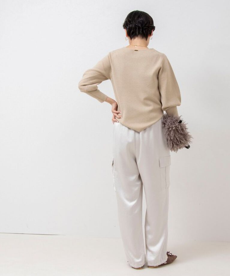 NOLLEY'S sophi「《手洗い可能》ラメ総針パワショルVネックプルオーバーニット」|ニット・セーター|
