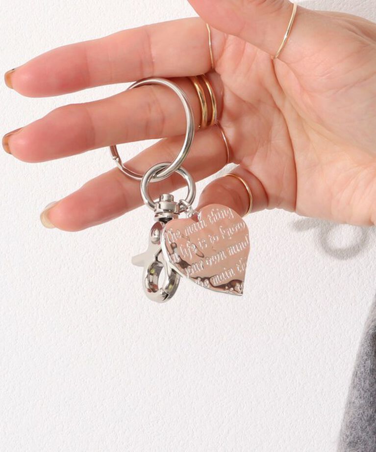 NOLLEY'S「MESSAGE HEART KEY CHARM(メッセージキーチャーム）」|チャーム・キーホルダー|シルバー