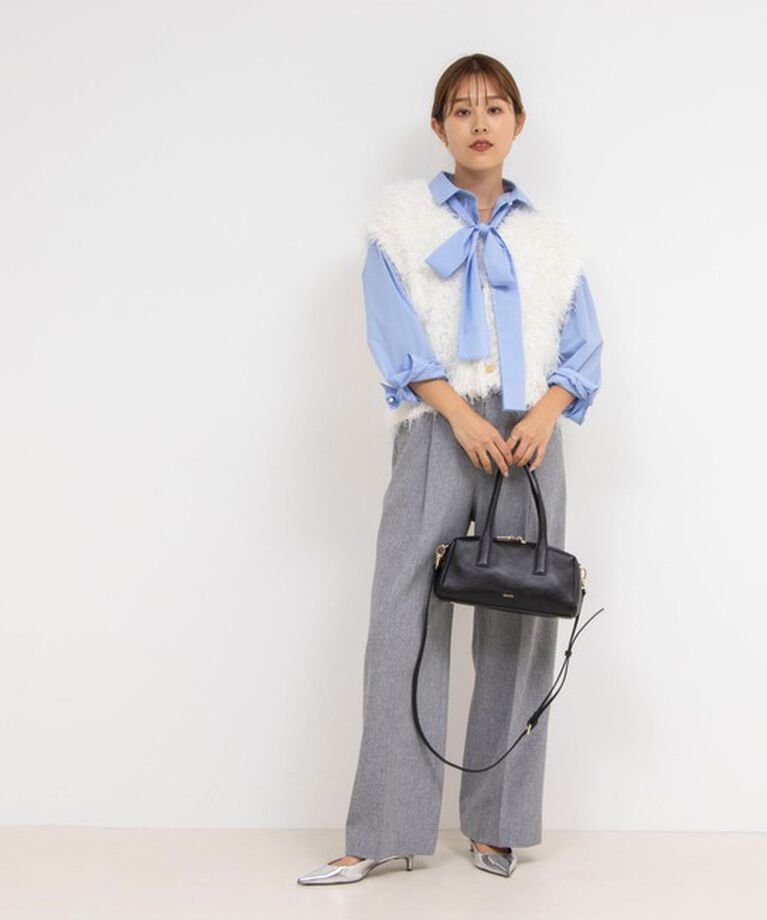 NOLLEY'S「《手洗い可能》メッシュテープシャギーVネックベスト」|ベスト・ジレ|