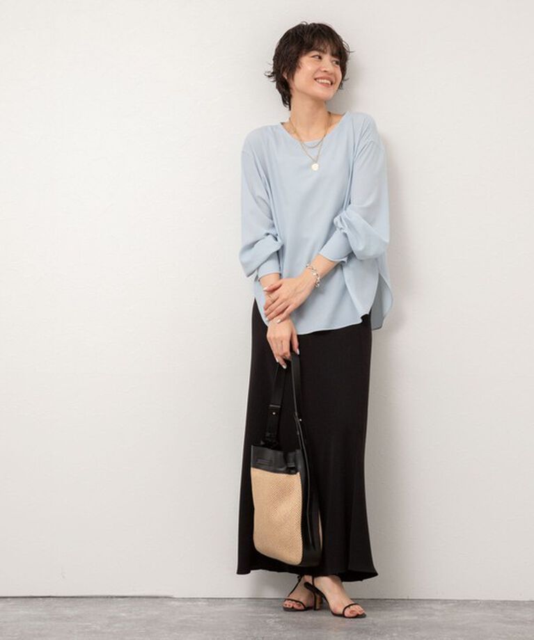 NOLLEY'S sophi「【追加】《オールシーズン対応》ウォッシャブルマットサテンナロースカート」|スカート|