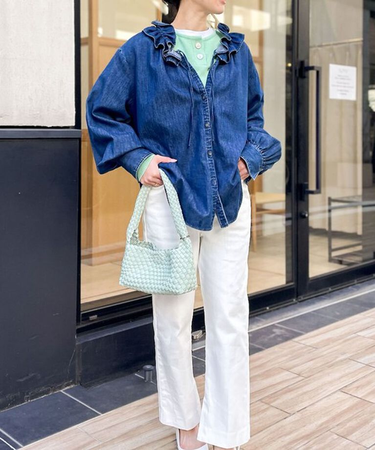 Rie Miller「【RM denim】スリットクロップドハイウエストデニム」|デニム|