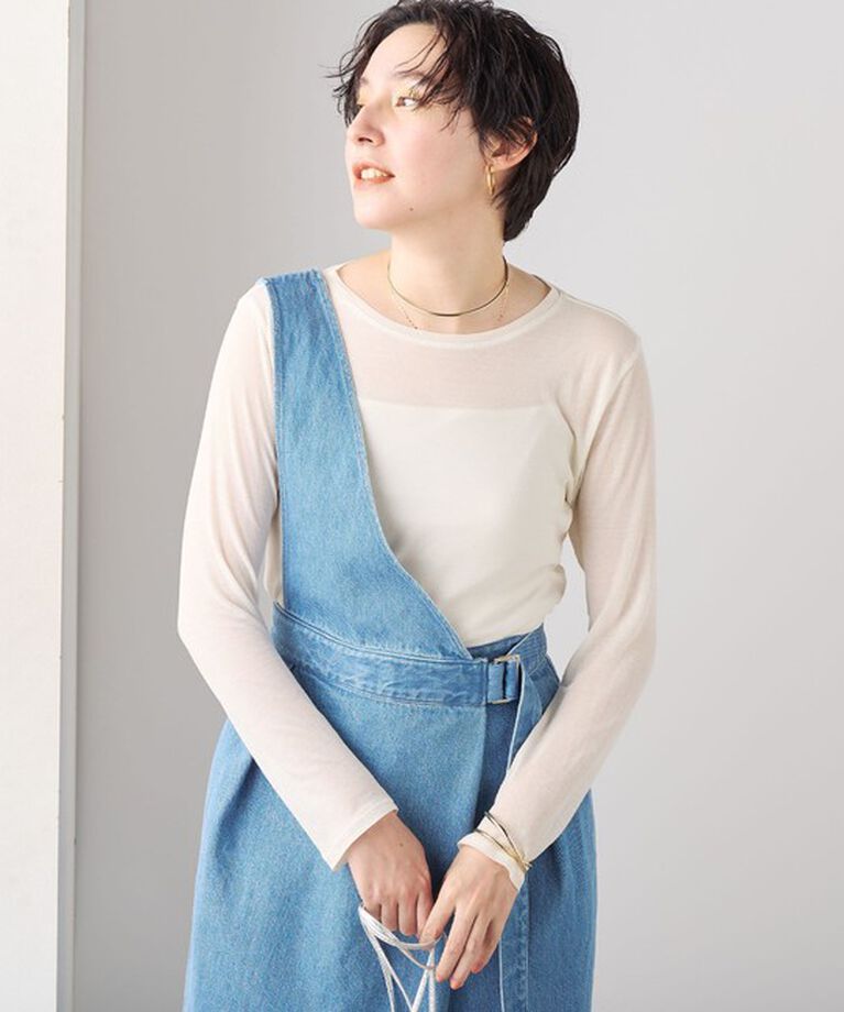 Rie Miller「【RM denim】ワンショルダーデニムジャンパースカート」|ワンピース|