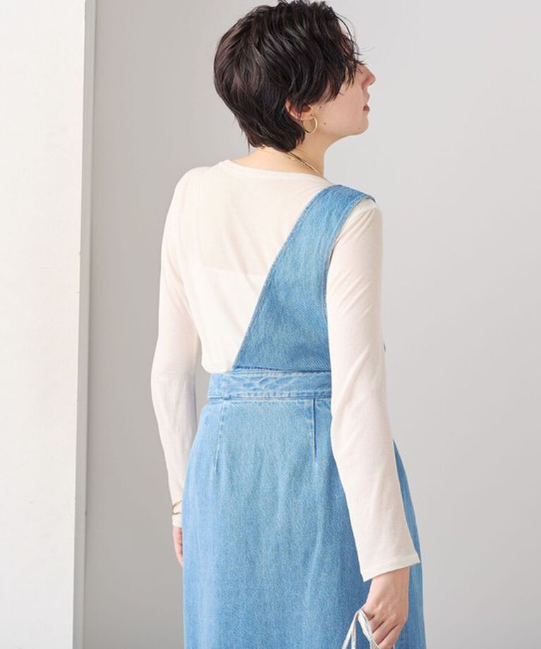 Rie Miller「【RM denim】ワンショルダーデニムジャンパースカート」|ワンピース|