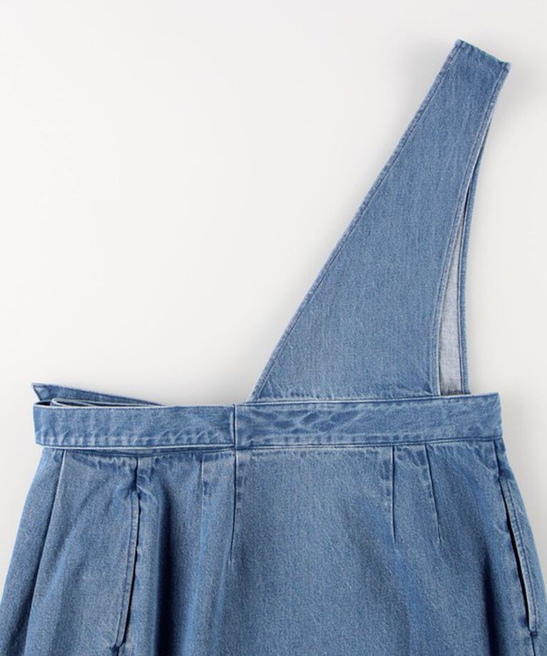 Rie Miller「【RM denim】ワンショルダーデニムジャンパースカート」|ワンピース|