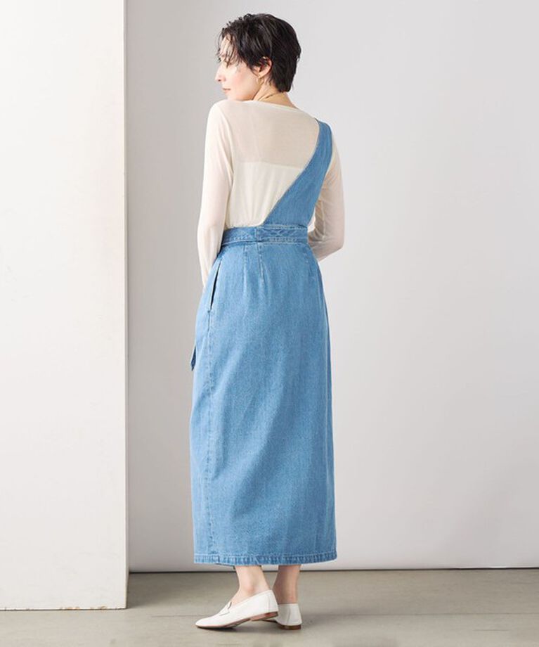 Rie Miller「【RM denim】ワンショルダーデニムジャンパースカート」|ワンピース|