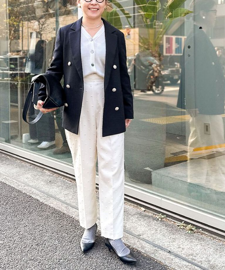 NOLLEY'S「《セットアップ対応》ウォッシャブルドットツッキリツータックテーパードパンツ」|その他|