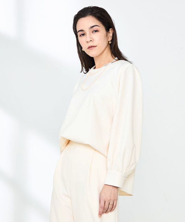 NOLLEY'S「《セットアップ対応》ウォッシャブルウール調サージストレッチブラウス」|シャツ・ブラウス|