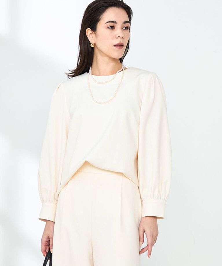 NOLLEY'S「《セットアップ対応》ウォッシャブルウール調サージストレッチブラウス」|シャツ・ブラウス|