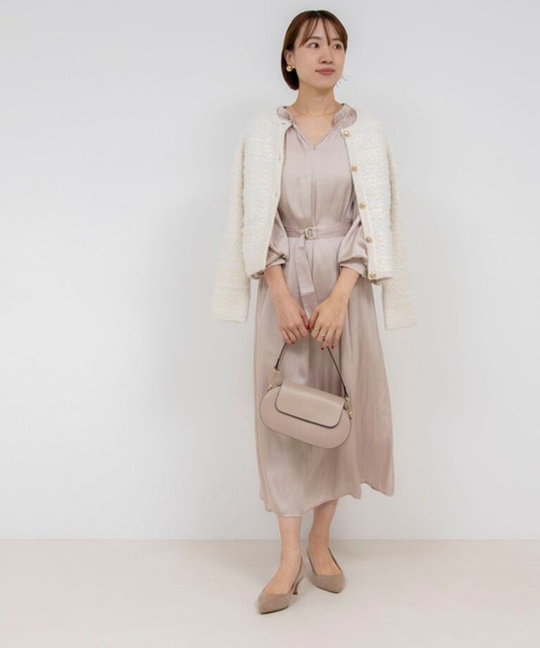 NOLLEY'S sophi「ウォッシャブル割織サテンギャザーワンピース」|ワンピース|