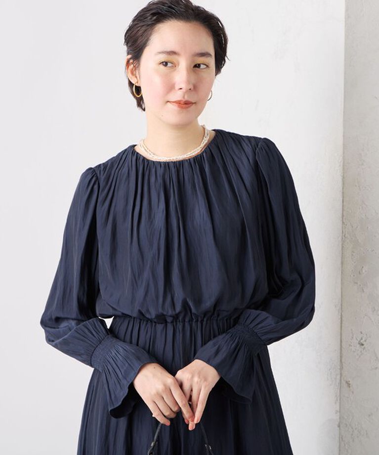 NOLLEY'S「ウォッシャブル割繊2WAYギャザーワンピース」|ワンピース|
