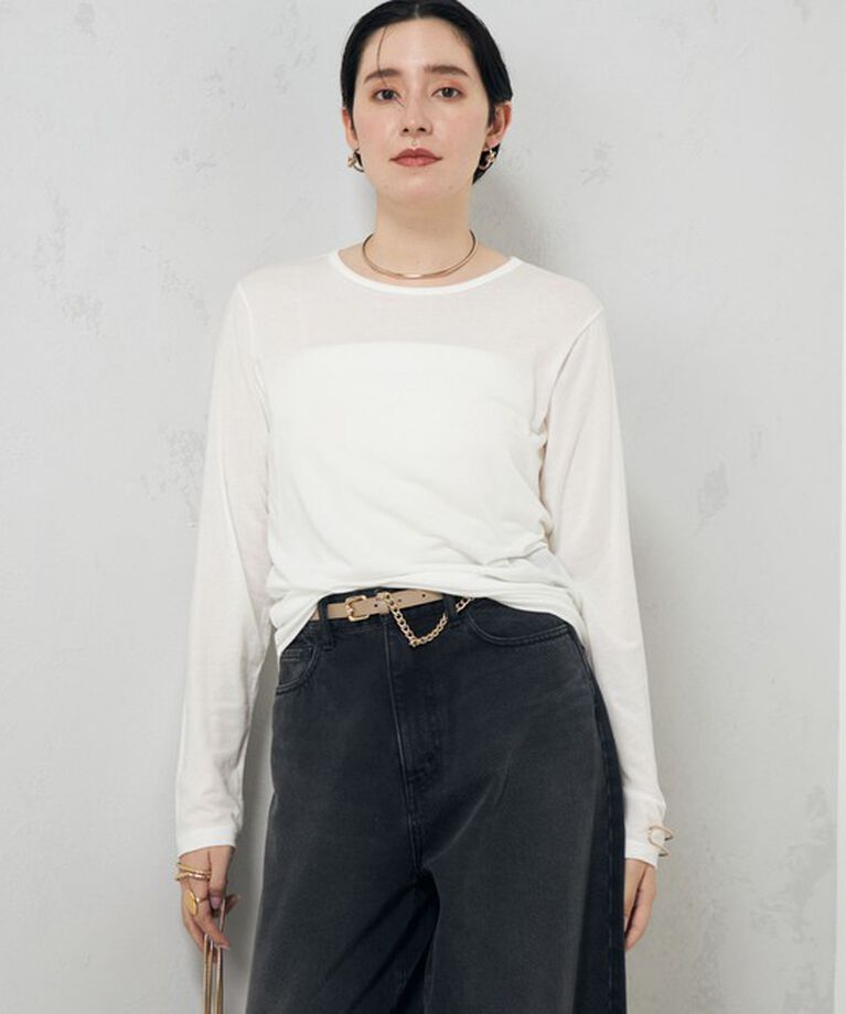 Rie Miller「【追加】シアーストレッチロンT」|Tシャツ・カットソー|