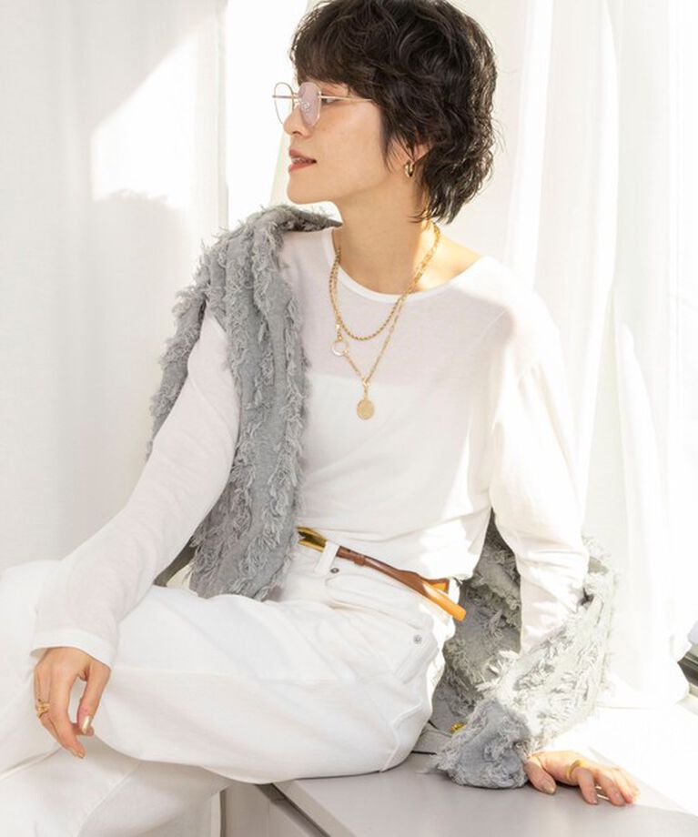 Rie Miller「【追加】シアーストレッチロンT」|Tシャツ・カットソー|