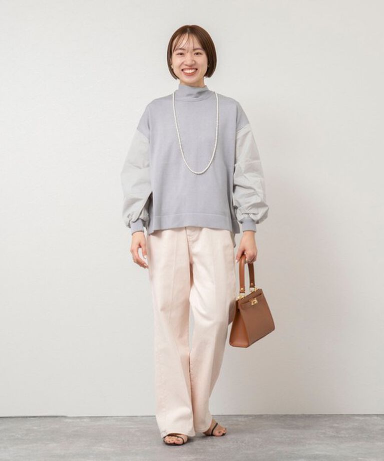 NOLLEY'S「《手洗い可能》ニット×布帛プルオーバー」|ニット・セーター|