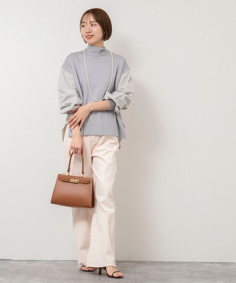NOLLEY'S「《手洗い可能》ニット×布帛プルオーバー」|ニット・セーター|