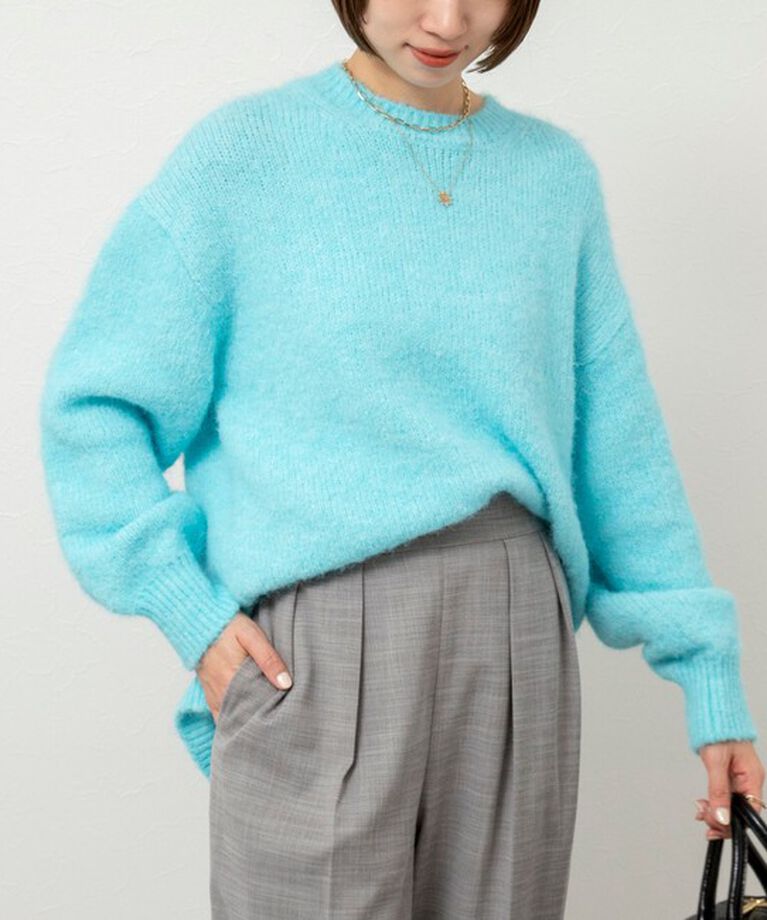 NOLLEY'S「《手洗い可能》バルキーゆったりクルーネックプルオーバーニット」|ニット・セーター|