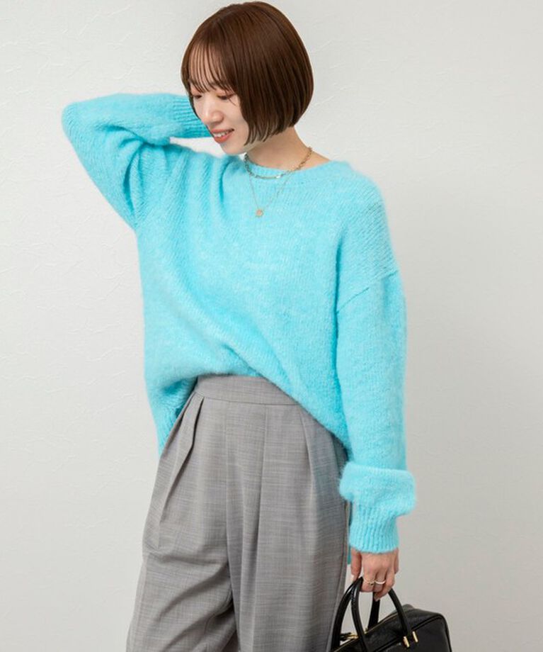 NOLLEY'S「《手洗い可能》バルキーゆったりクルーネックプルオーバーニット」|ニット・セーター|