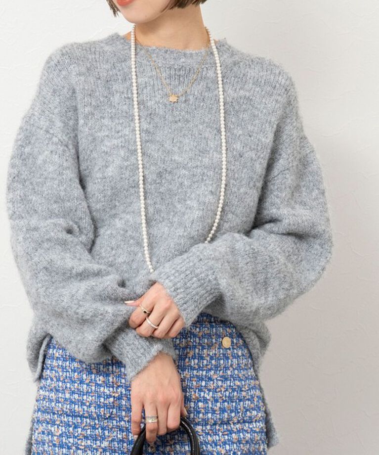 NOLLEY'S「《手洗い可能》バルキーゆったりクルーネックプルオーバーニット」|ニット・セーター|