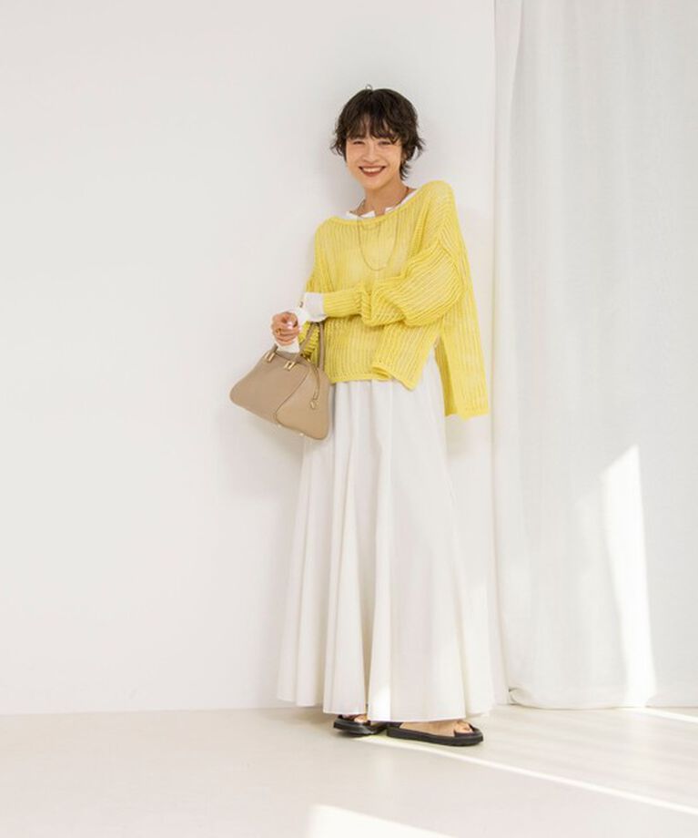 NOLLEY'S「《手洗い可能》メッシュボートネックプルオーバーニット」|ニット・セーター|