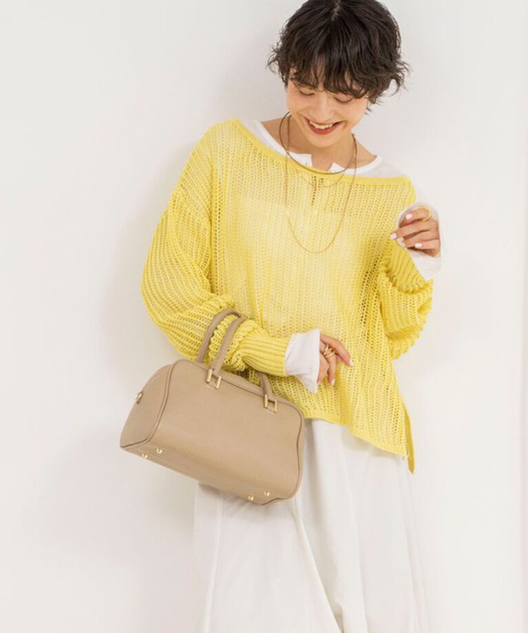 NOLLEY'S「《手洗い可能》メッシュボートネックプルオーバーニット」|ニット・セーター|