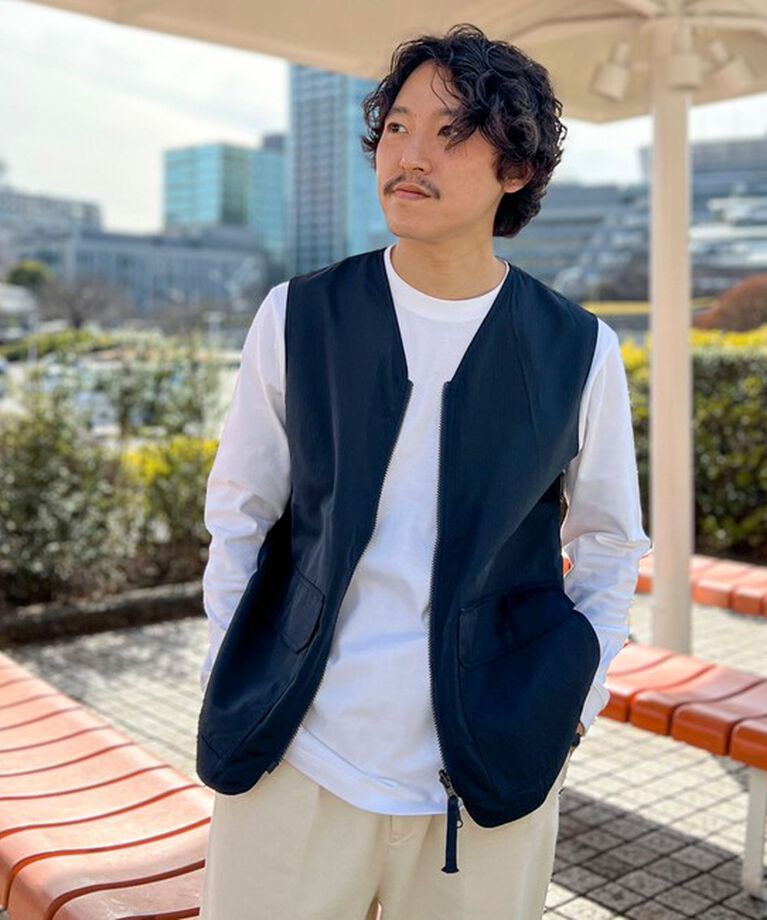 NOLLEY'S goodman「【TAION/タイオン】ノンダウン ミリタリー リバーシブル Vネックベスト 25SS」|ベスト・ジレ|