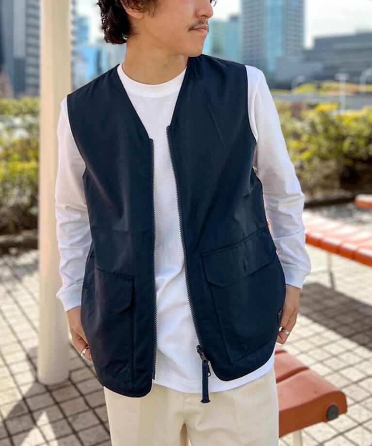 NOLLEY'S goodman「【TAION/タイオン】ノンダウン ミリタリー リバーシブル Vネックベスト 25SS」|ベスト・ジレ|