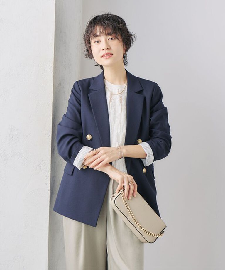 NOLLEY'S「《セットアップ対応》ウォッシャブル高機能麻調ダブルジャケット」|テーラードジャケット|