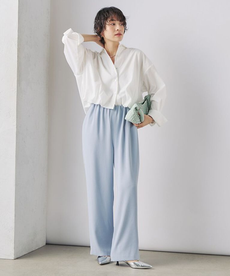 NOLLEY'S「《セットアップ対応》ニュアンスジョーゼットセミワイドパンツ」|その他|