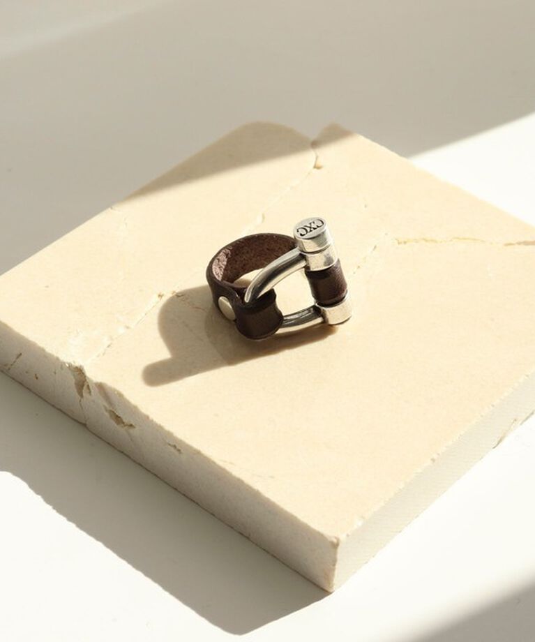 NOLLEY'S「【CXC /シーエックスシー】leather combi ringレザーコンビリング」|リング|シルバー