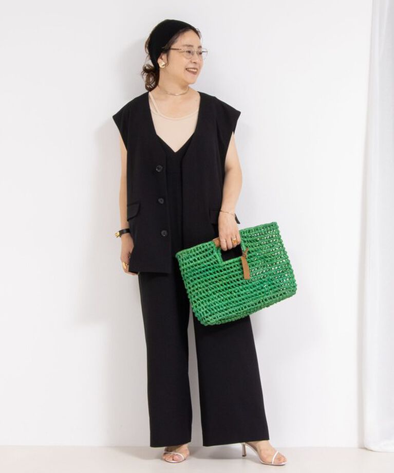 Rie Miller「《セットアップ対応》【PR林☆別注アイテム】ウォッシャブルエアーシャークジレ」|ベスト・ジレ|