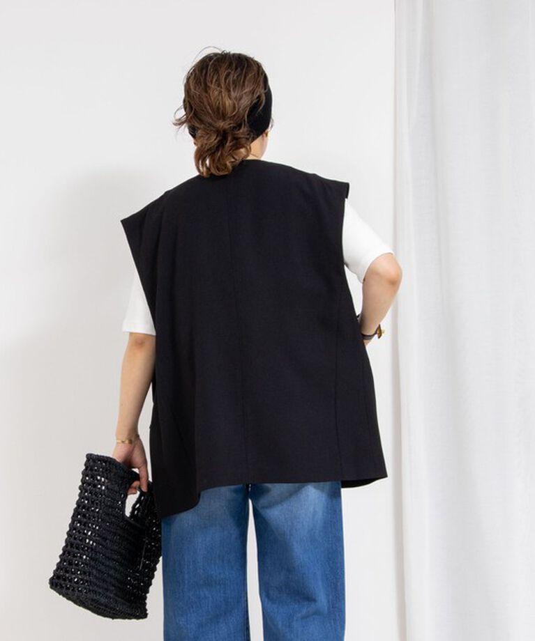 Rie Miller「《セットアップ対応》【PR林☆別注アイテム】ウォッシャブルエアーシャークジレ」|ベスト・ジレ|