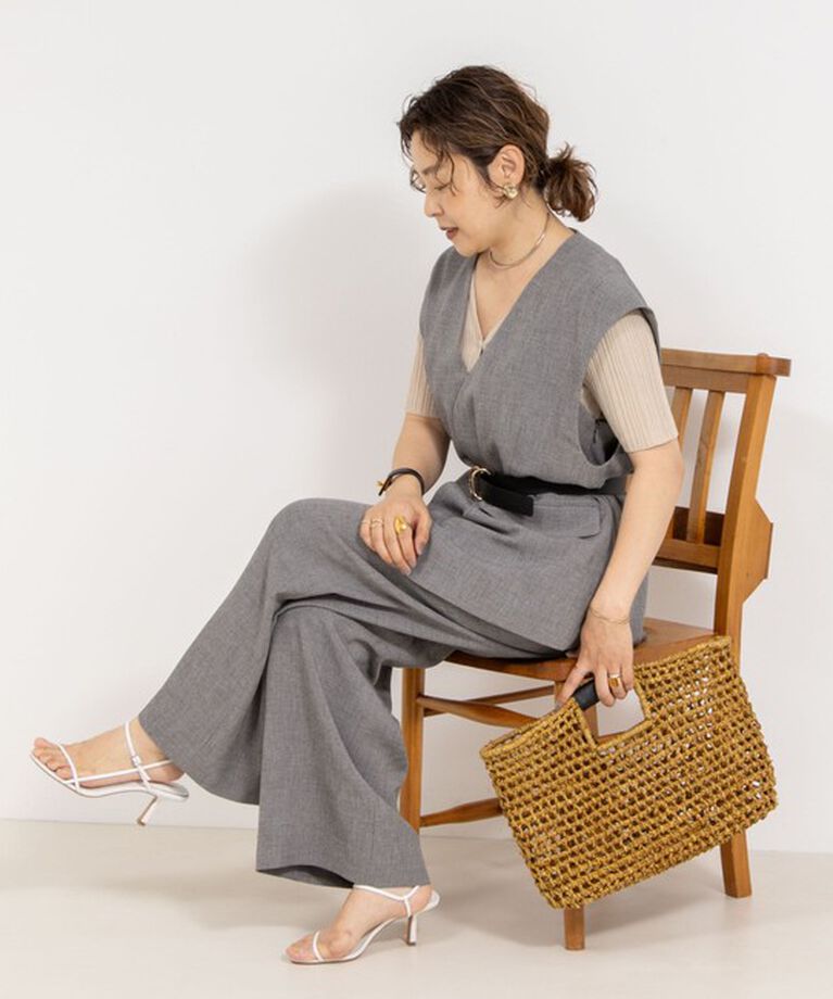 Rie Miller「《セットアップ対応》【PR林☆別注アイテム】ウォッシャブルエアーシャークジレ」|ベスト・ジレ|