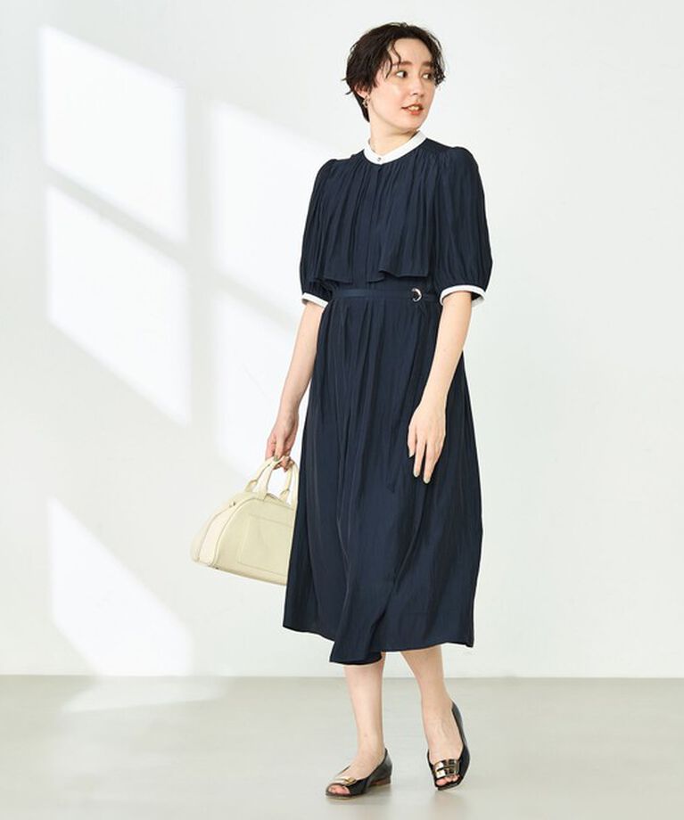 NOLLEY'S「ウォッシャブル割繊ケープ風ワンピース」|ワンピース|